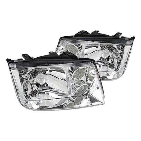 Spec D Tuning Spec D Tuning LH-JET99-V3-RS Chrome Euro Headlights for 1999-2004 Volkswagen Jetta LH-JET99-V3-RS